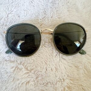 aerie Round Black Lensed Sunglasses with Gold Frame